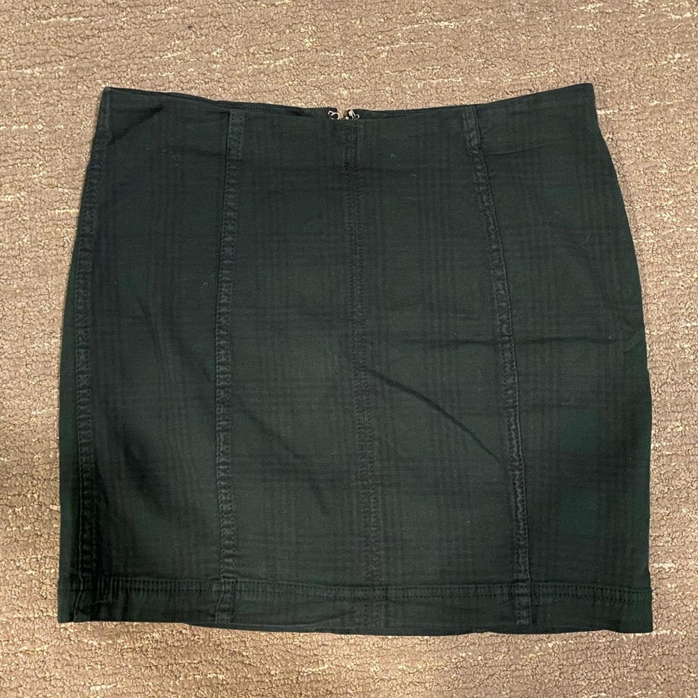 Free people green and black skirt